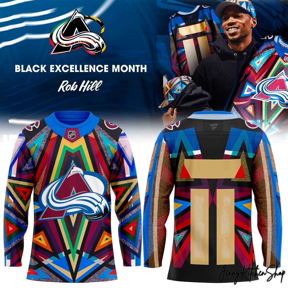 Colorado Avalanche 2026 Black Excellence Month Rob Hill Jersey