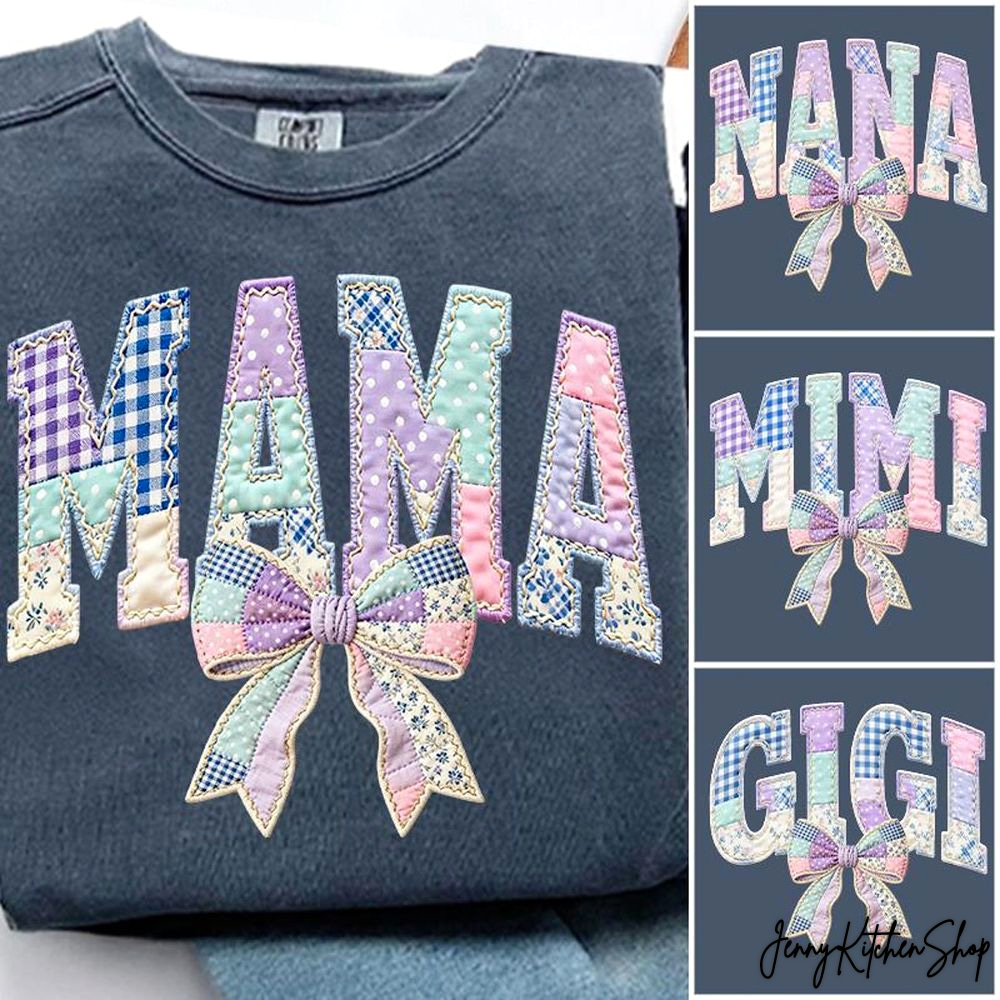 Coquette Patchwork Floral Mama Varsity Quilt Shirt Coquette Patchwork Floral Mama Varsity Quilt Shirt