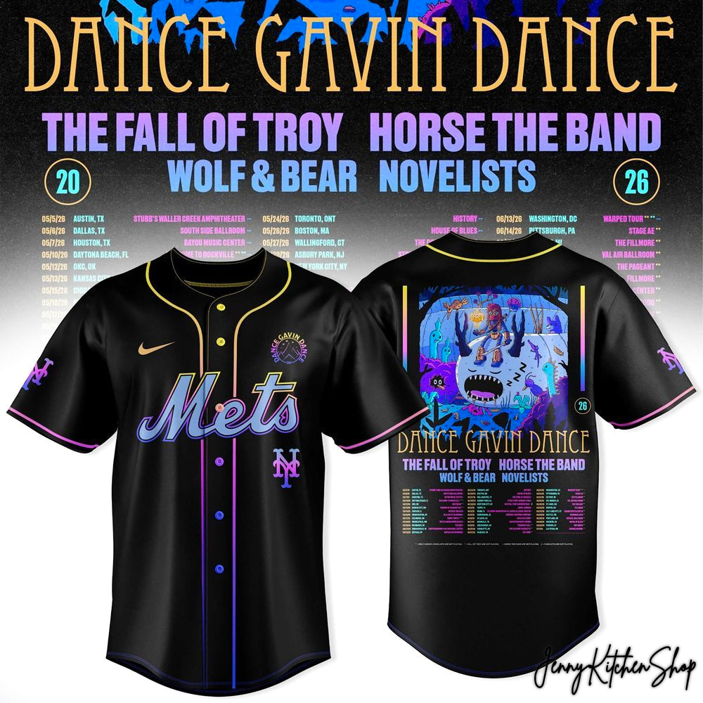 Dance Gavin Dance x New York Mets Tour 2026 Baseball Jersey