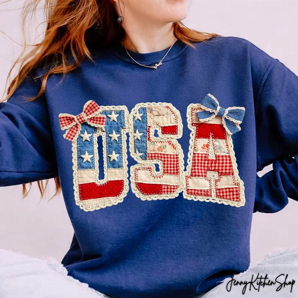 Faux Quilted Usa American Flag Vintage Patchwork Patriotic Shirt 1 Faux Quilted USA American Flag Vintage Patchwork Patriotic Shirt