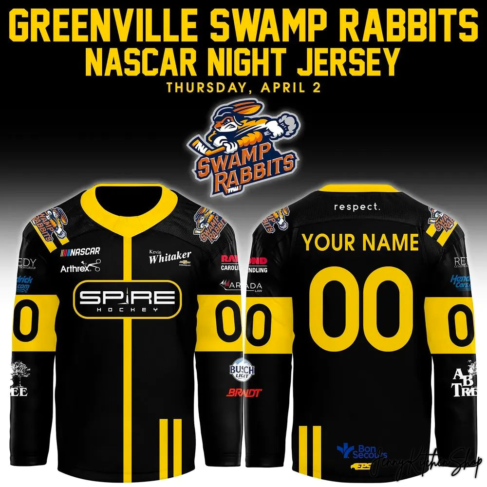 Greenville Swamp Rabbits NASCAR Night 2026 Custom Hockey Jersey