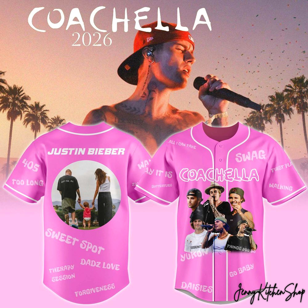 Justin Bieber x Coachella 2026 Pink Desert Dreams Baseball Jersey