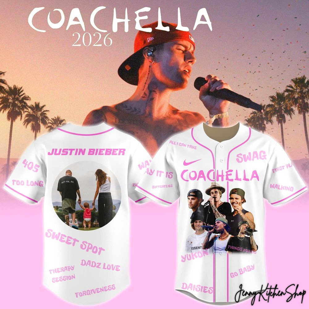 Justin Bieber x Coachella 2026 Pink Desert Dreams Baseball Jersey