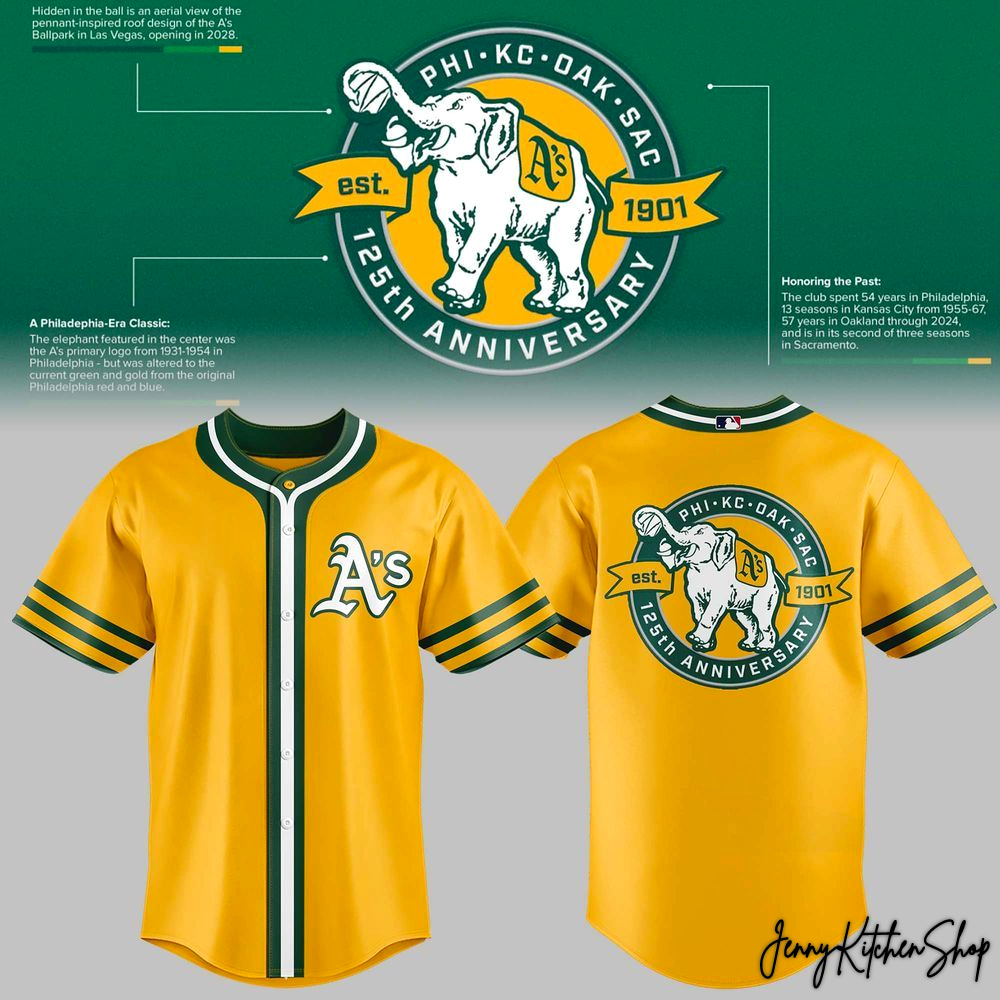 Oakland Athletics 125th Anniversary PHI-KC-DAK-SAC 2026 Jersey Oakland Athletics 125th Anniversary PHI-KC-DAK-SAC 2026 Jersey