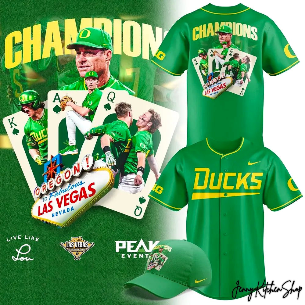 Oregon Ducks Baseball Champions Las Vegas 2026 Baseball Jersey
