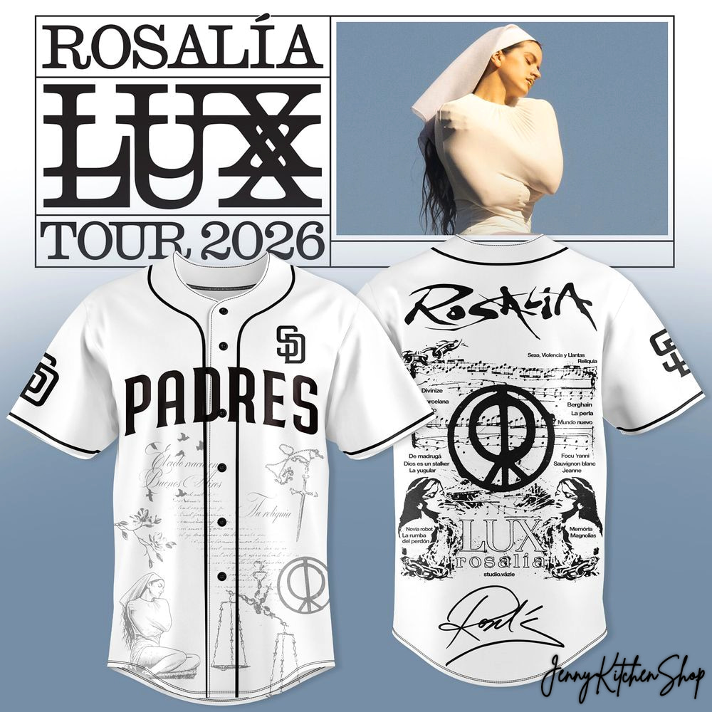 San Diego Padres x Rosalia LUX Tour 2026 White Jersey
