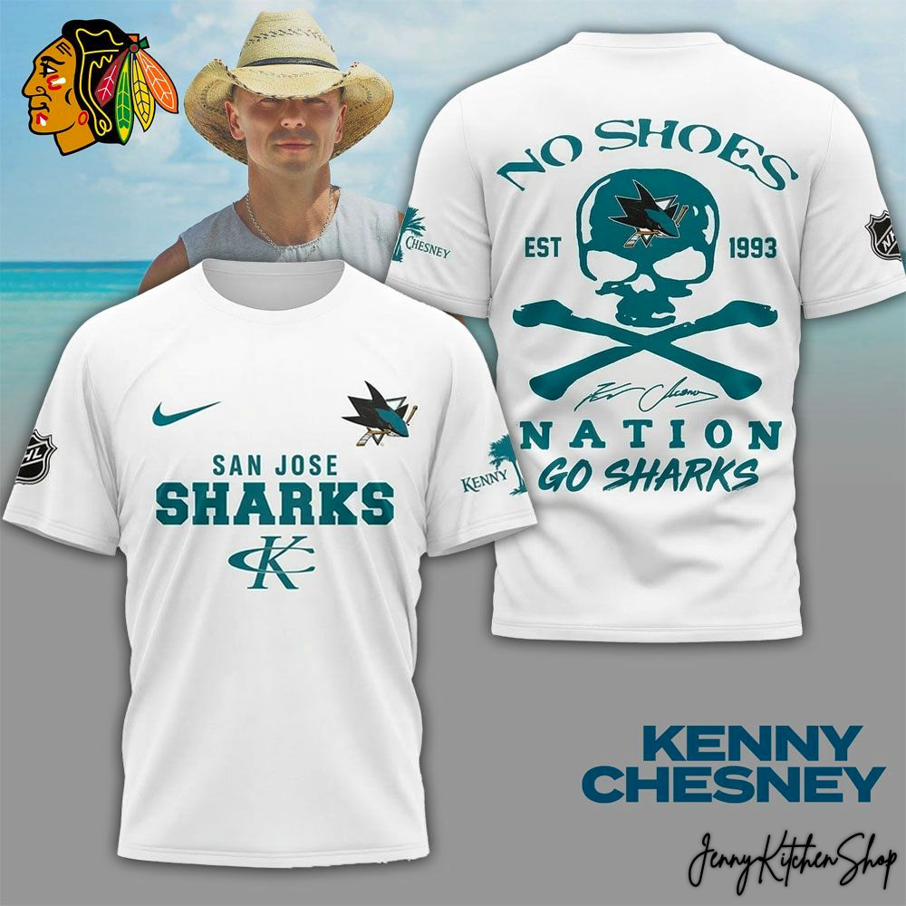 San Jose Sharks x Kenny Chesney No Shoes Nation 2026 T-Shirt