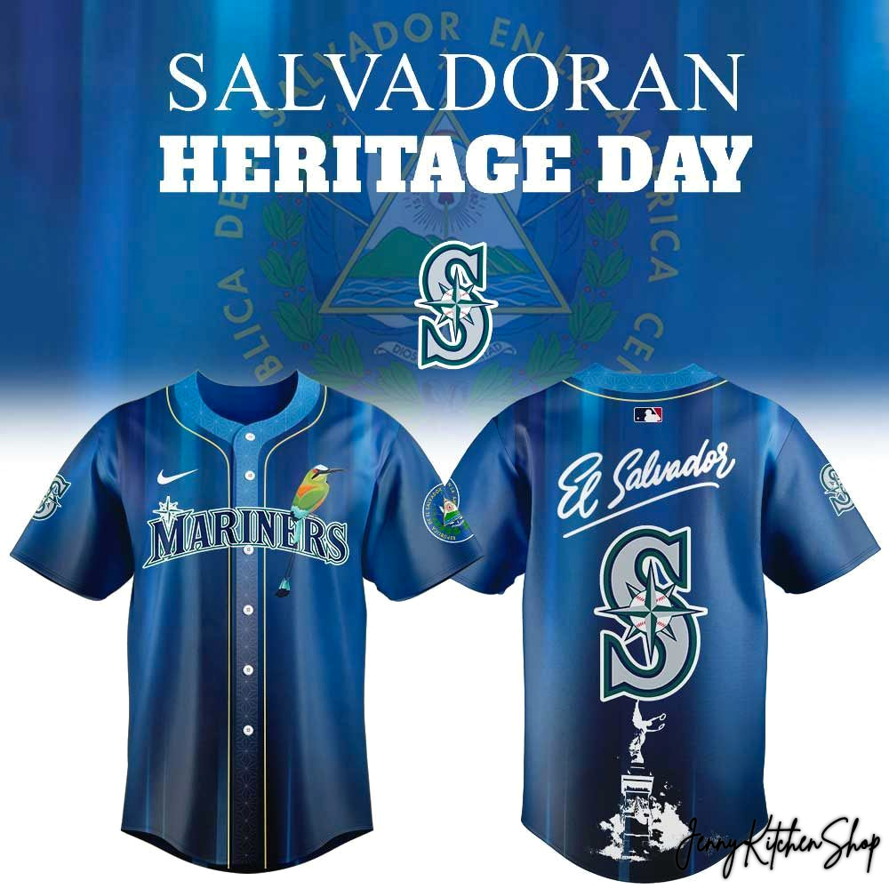 Seattle Mariners Salvadoran Heritage Day 2026 Baseball Jersey