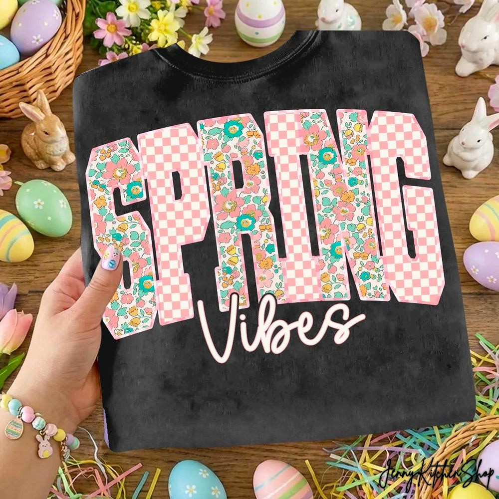 Spring Vibes Girly Easter Grandma Core Shirt