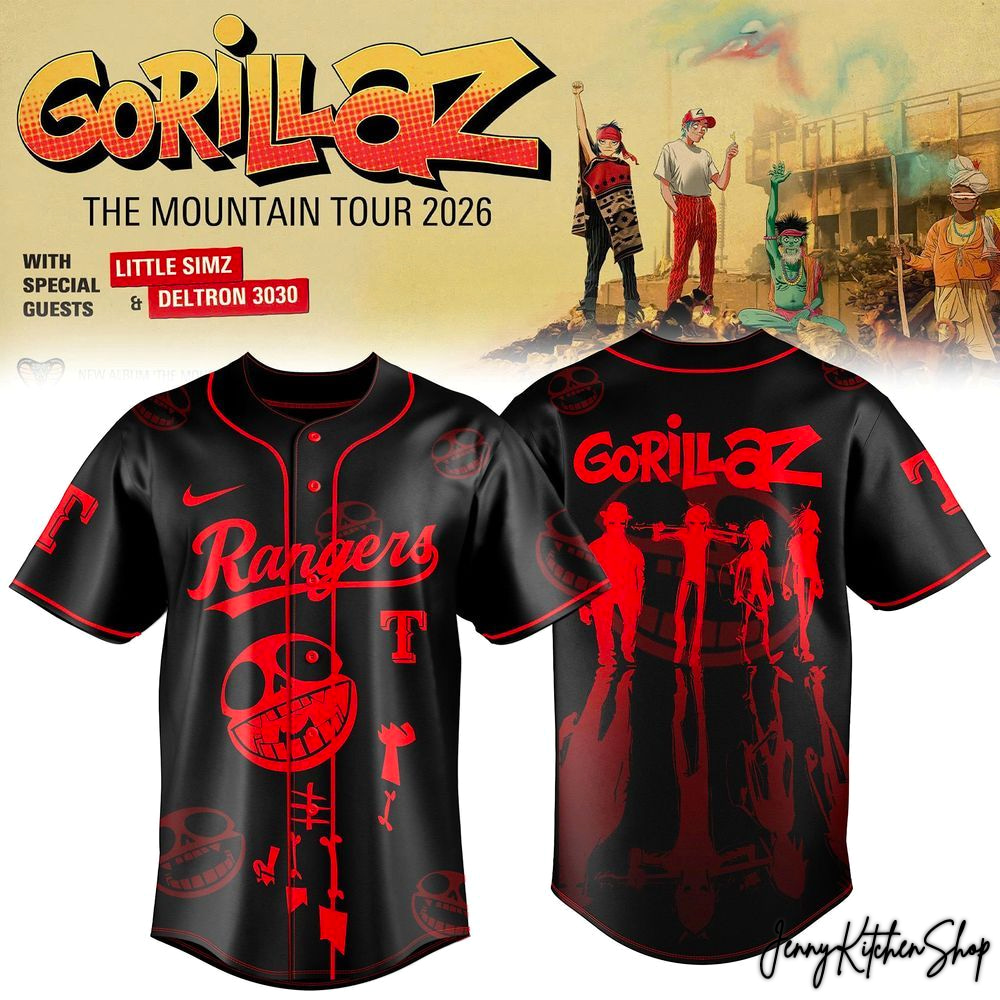 Texas Rangers x Gorillaz 2026 The Mountain Tour Jersey