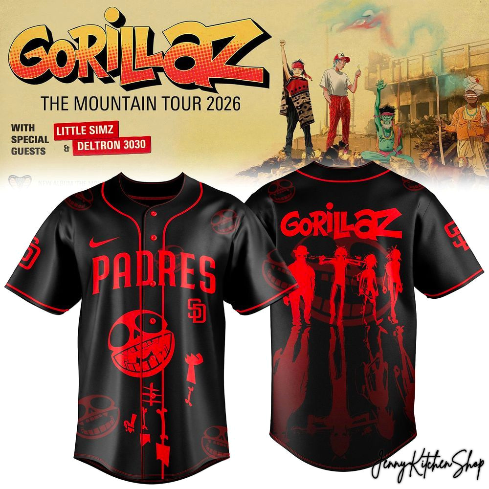 The Mountain Tour 2026 San Diego Padres x Gorillaz Jersey