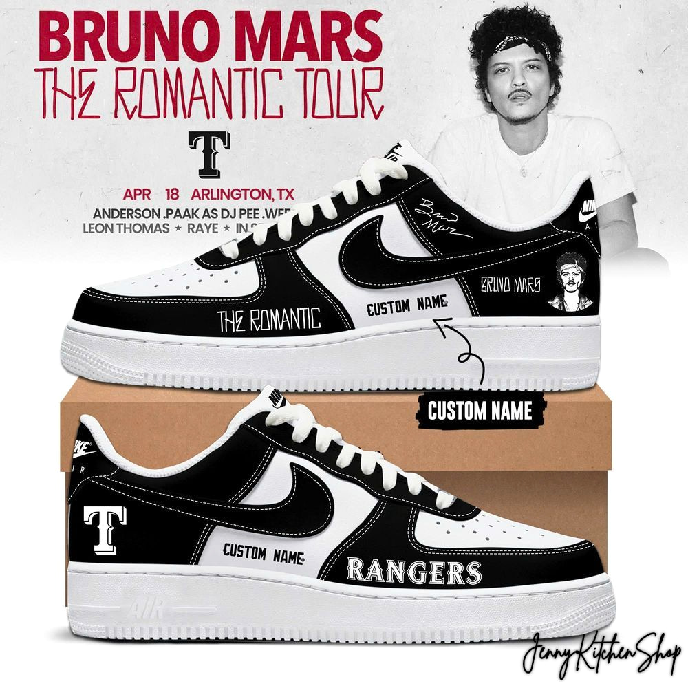 The Romantic Tour 2026 Texas Rangers x Bruno Mars Shoes