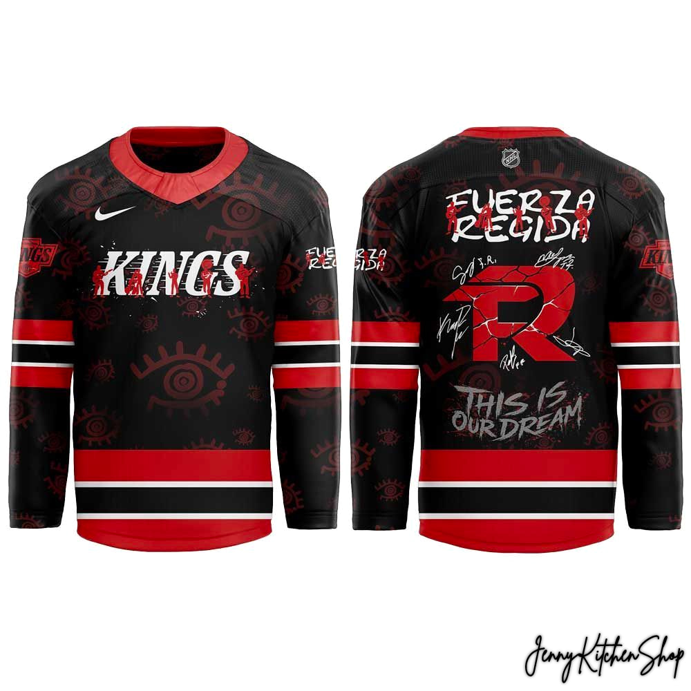 This is our Dream Stadium Tour 2026 LA Kings x Fuerza Regida Hockey Jersey