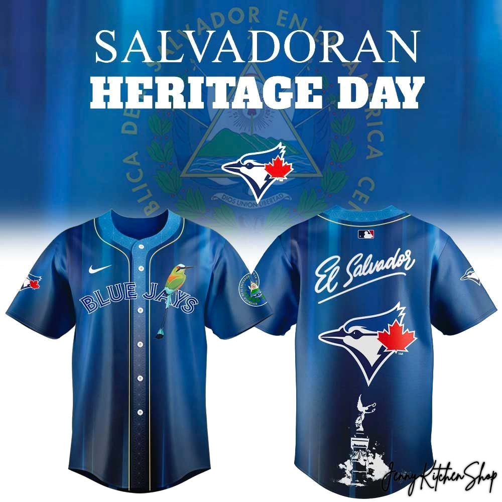 Toronto Blue Jays Salvadoran Heritage Day 2026 Baseball Jersey Toronto Blue Jays Salvadoran Heritage Day 2026 Baseball Jersey