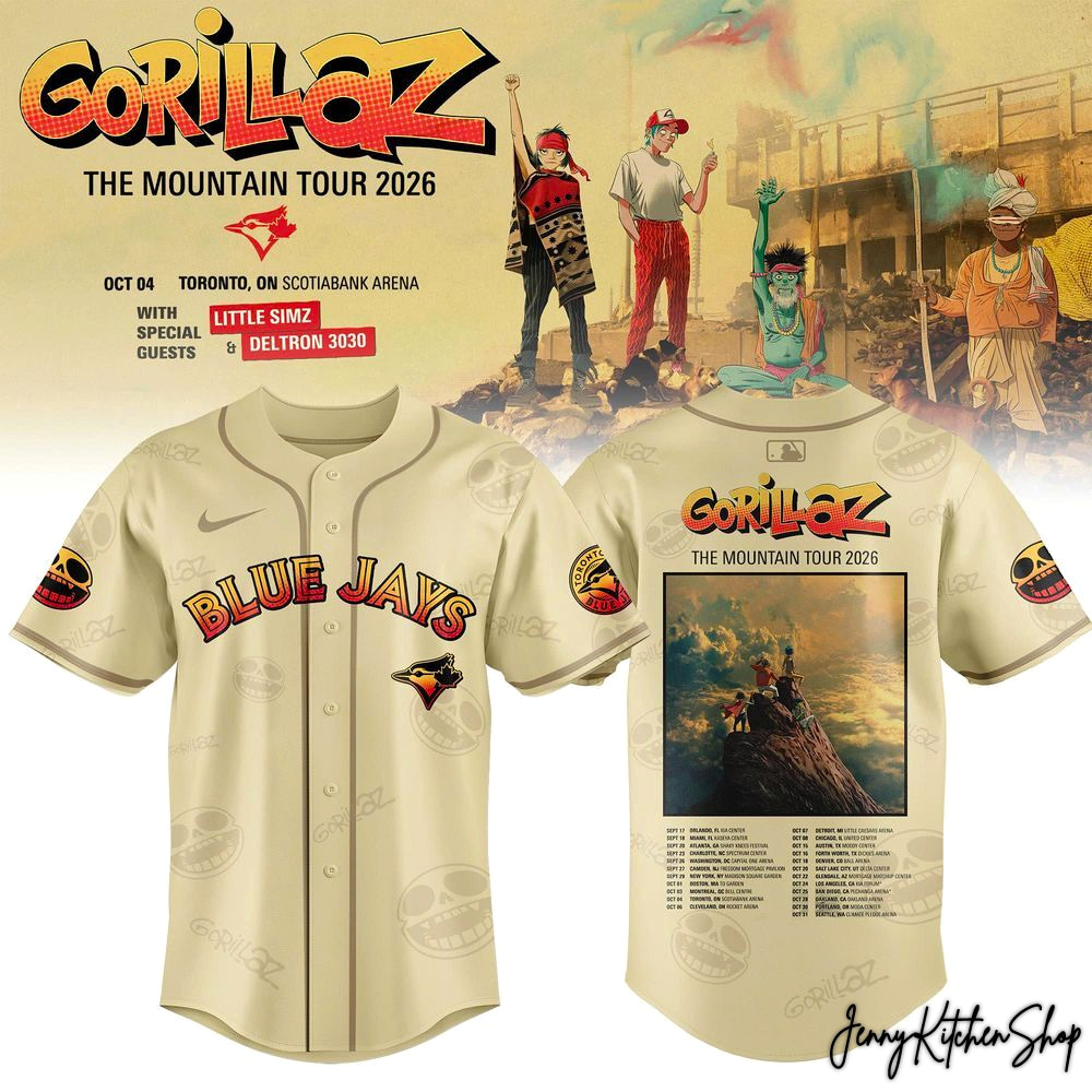 Toronto Blue Jays x Gorillaz The Mountain Tour 2026 Jersey