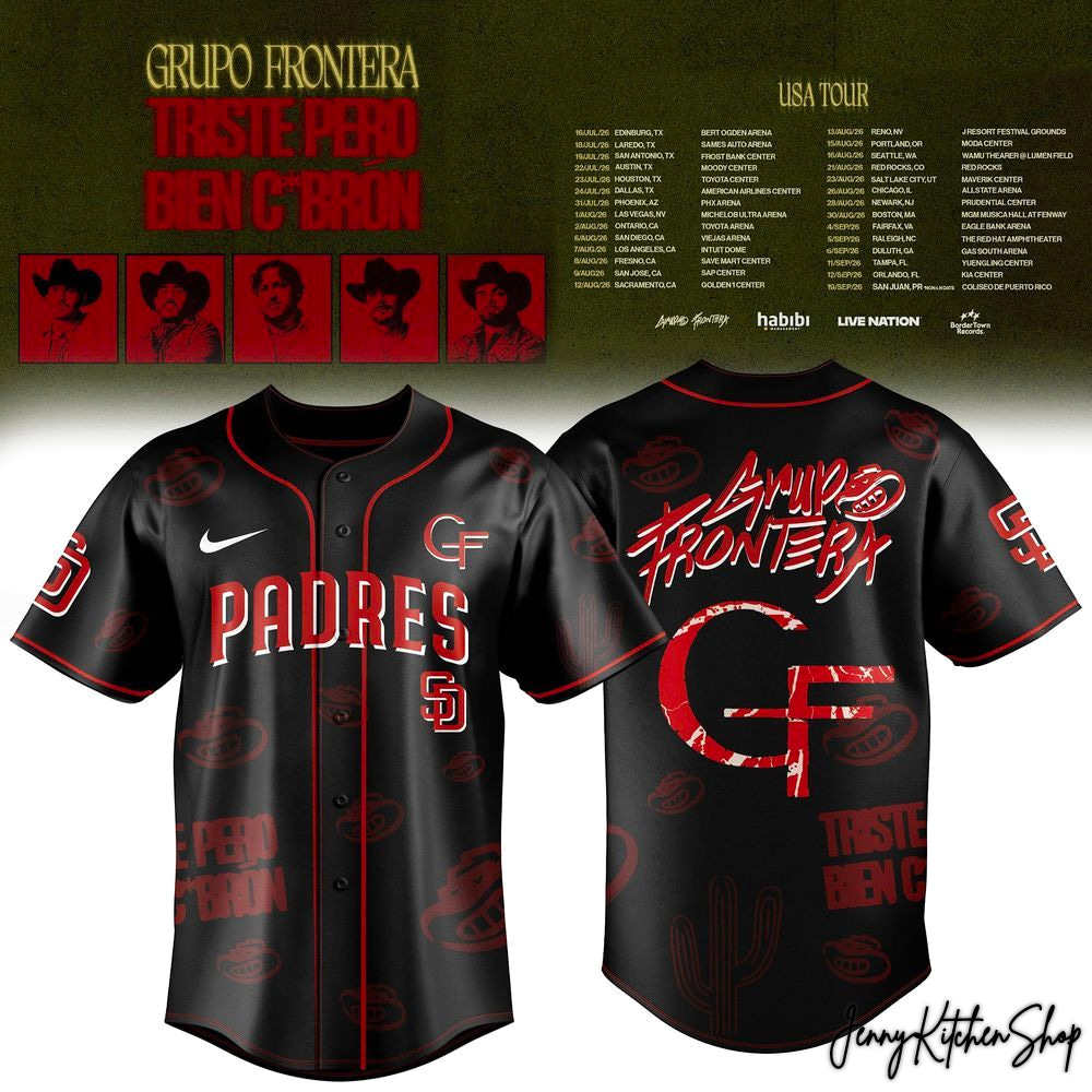 Triste Pero Bien Cabrón Tour 2026 San Diego Padres x Grupo Frontera Jersey