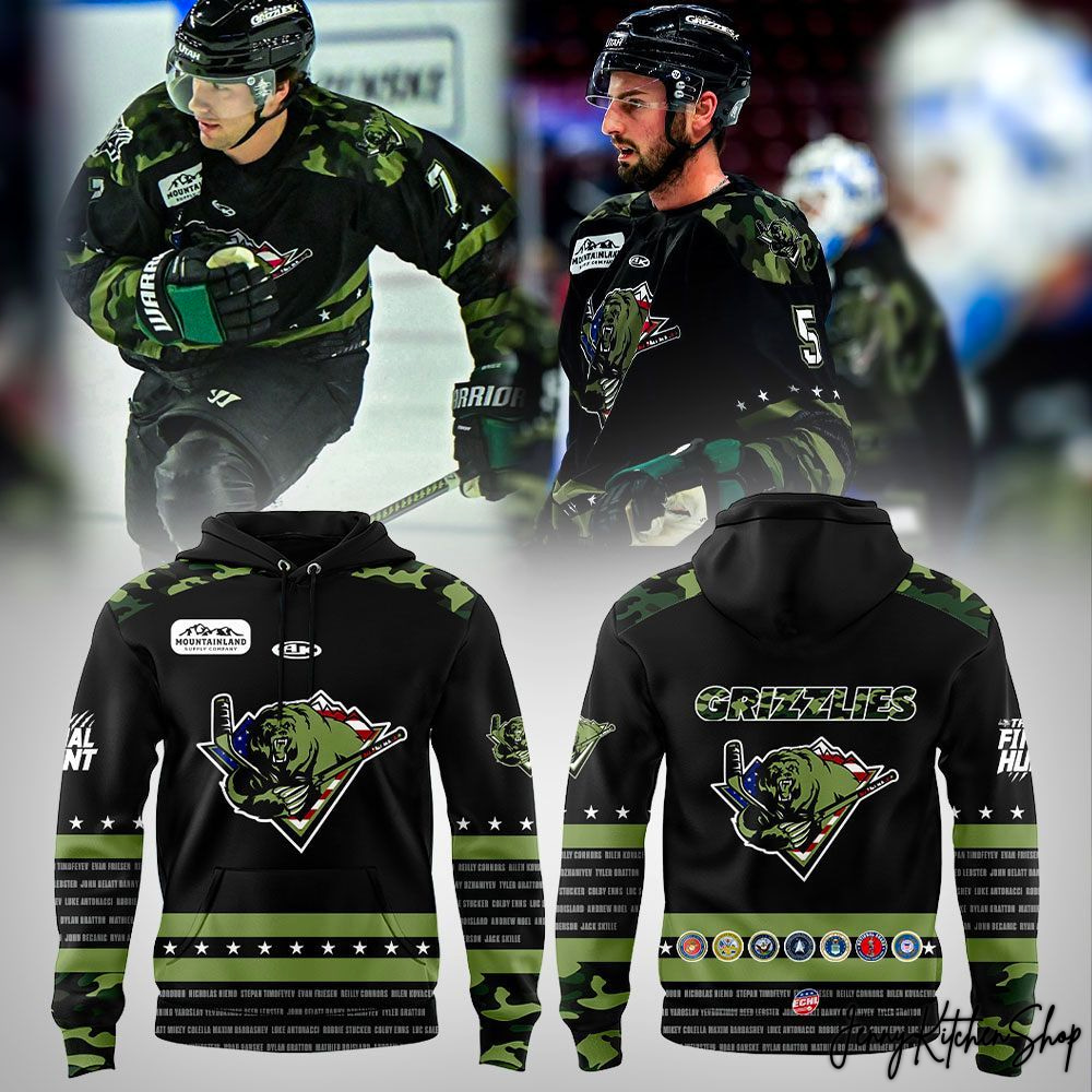 Utah Grizzlies 2026 Military Night Exclusive Hoodie Utah Grizzlies 2026 Military Night Exclusive Hoodie