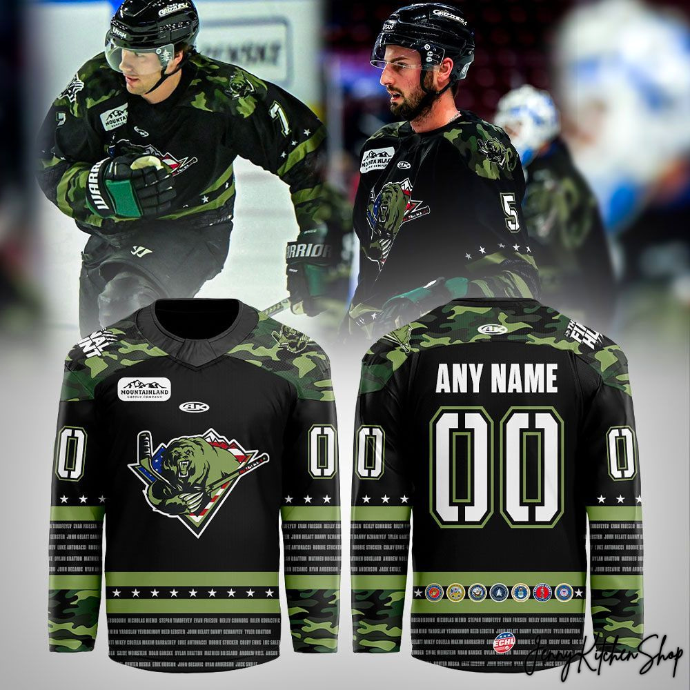 Utah Grizzlies Military Night 2026 Special Edition Hockey Jersey Utah Grizzlies Military Night 2026 Special Edition Hockey Jersey