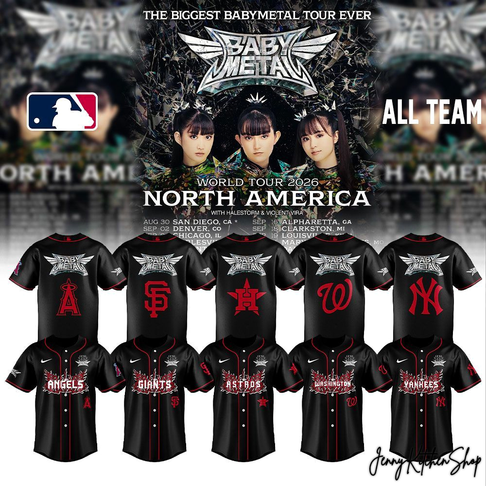 BABYMETAL World Tour 2026 America MLB Baseball Jersey