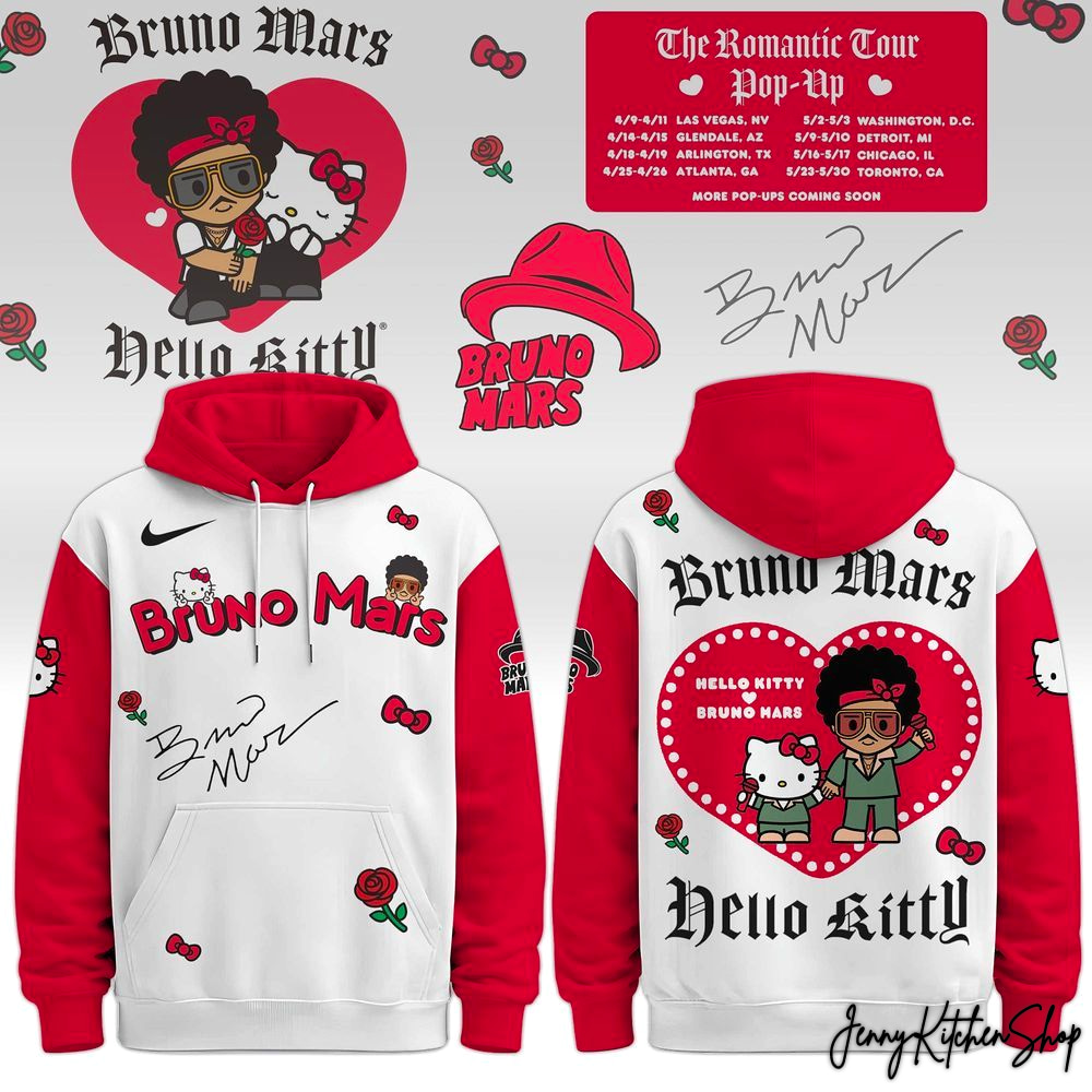 Bruno Mars x Hello Kitty Kawaii Meets Romantic Tour 2026 Limited Shirt, Hoodie