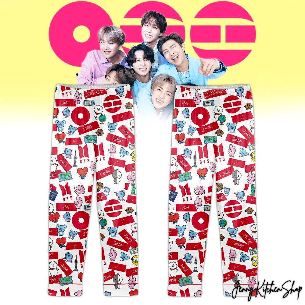 BTS 2026 Comeback Cartoon Characters For Fans Satin Pajamas Set