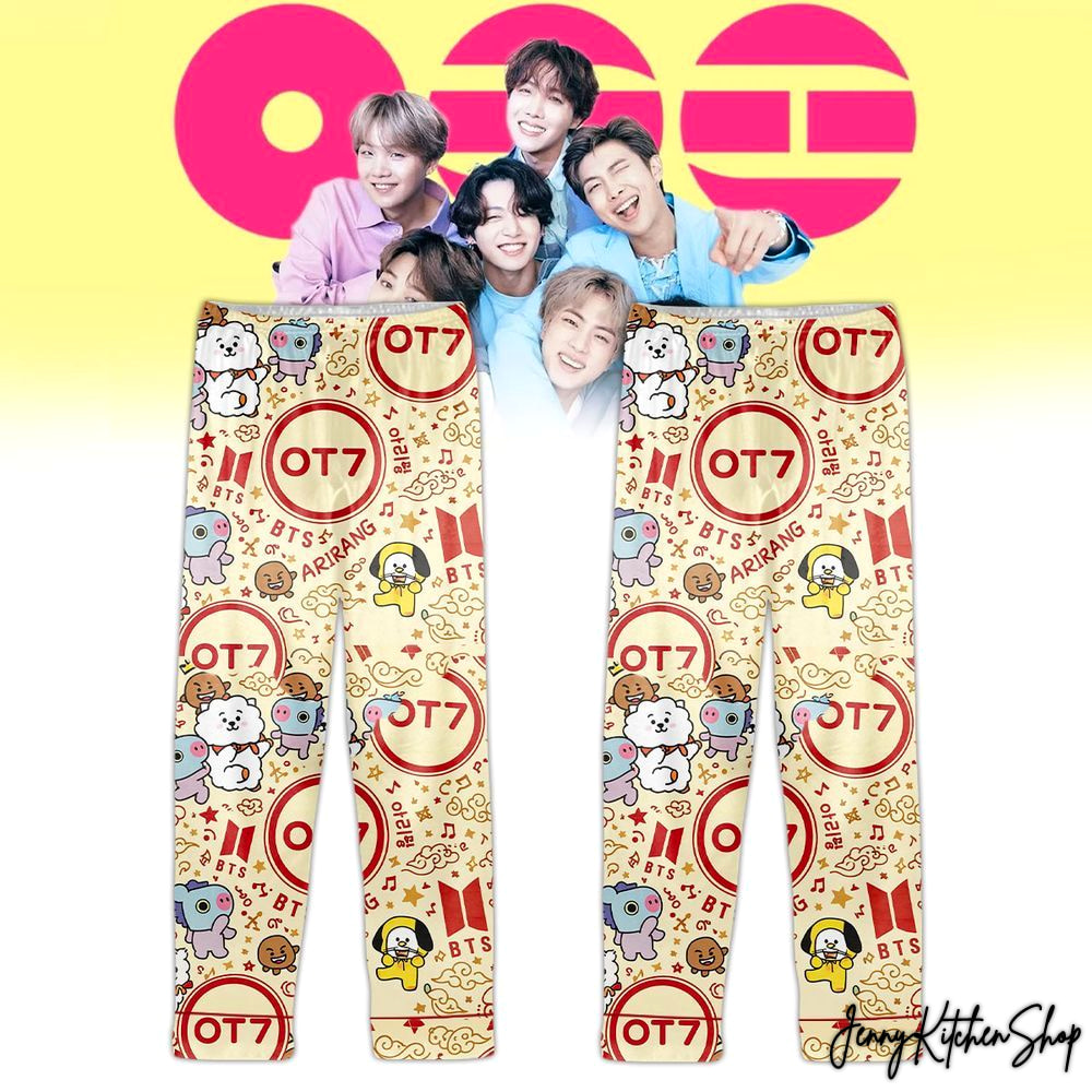 BTS 2026 OT7 Arirang For Fans Cute Satin Pajamas Set