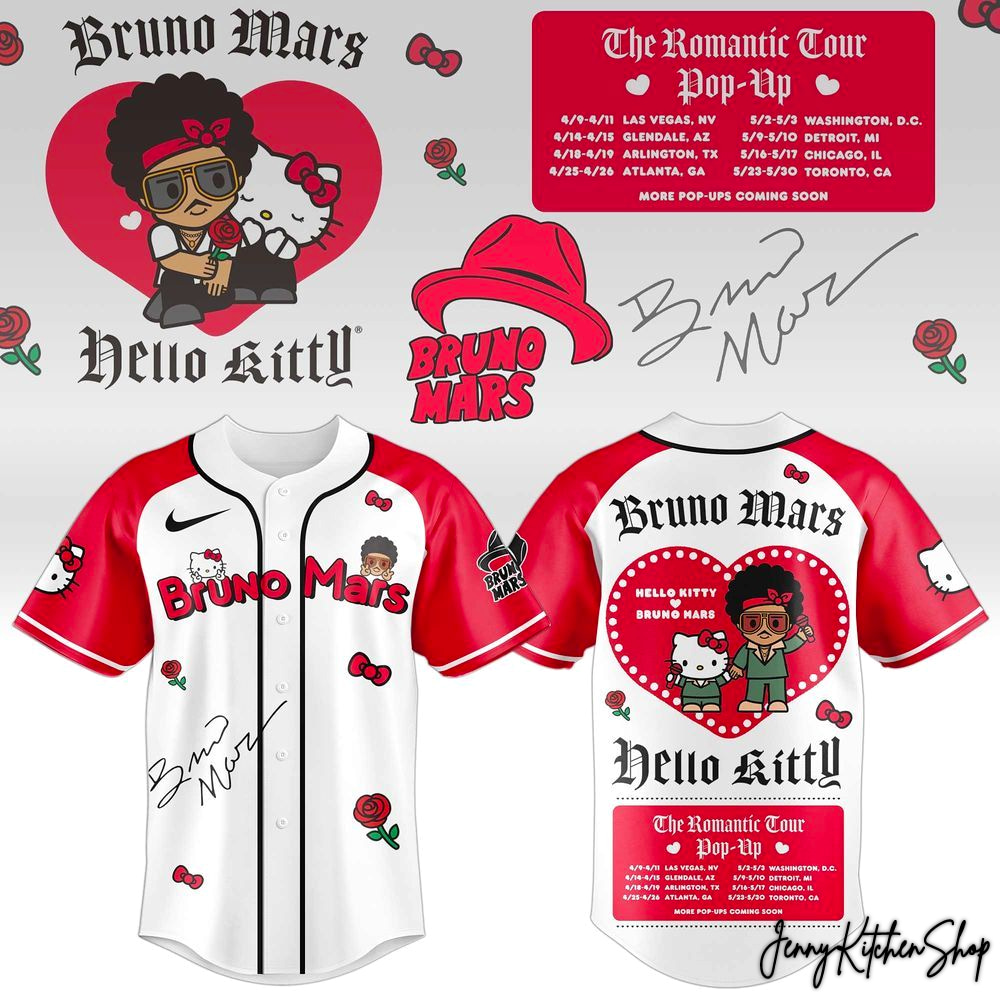Hello Kitty x Bruno Mars Kawaii Meets Romantic Tour 2026 Jersey