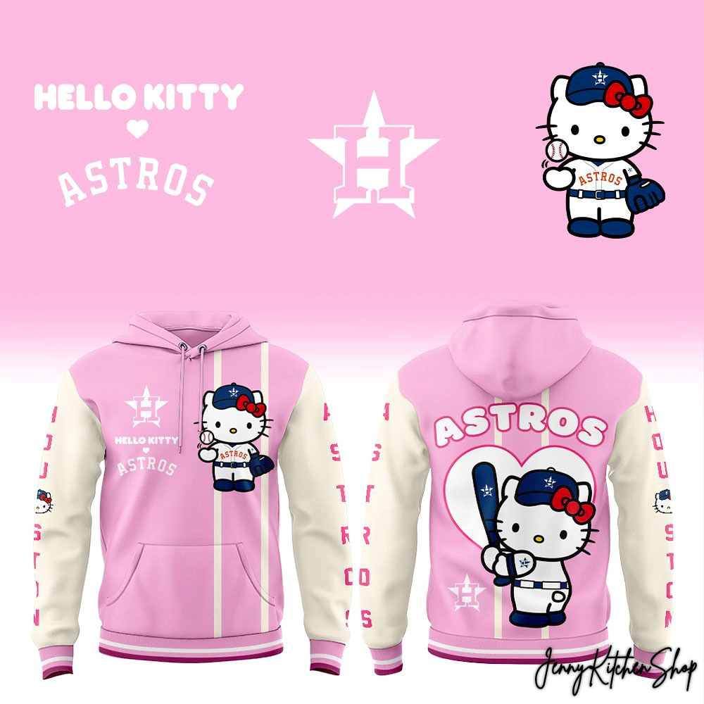 Houston Astros x Hello Kitty 2026 Collection Pink Hoodie