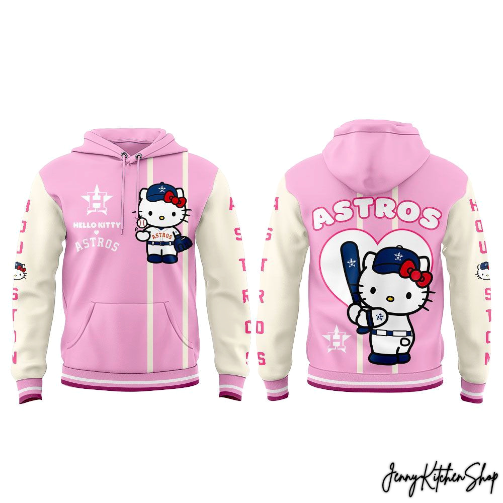 Houston Astros x Hello Kitty 2026 Collection Pink Hoodie