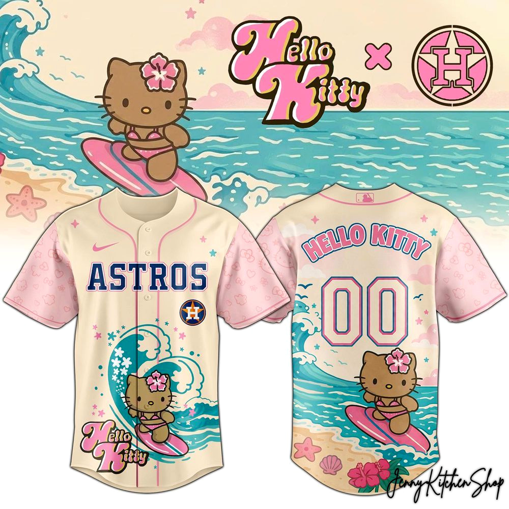 Houston Astros x Hello Kitty Surfing Kawaii Summer 2026 Special Jersey Houston Astros x Hello Kitty Surfing Kawaii Summer 2026 Special Jersey