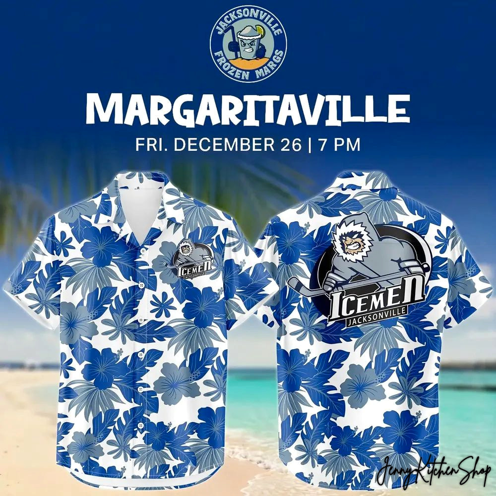 Jacksonville IceMen 2026 Margaritaville Night Hawaiian Shirt