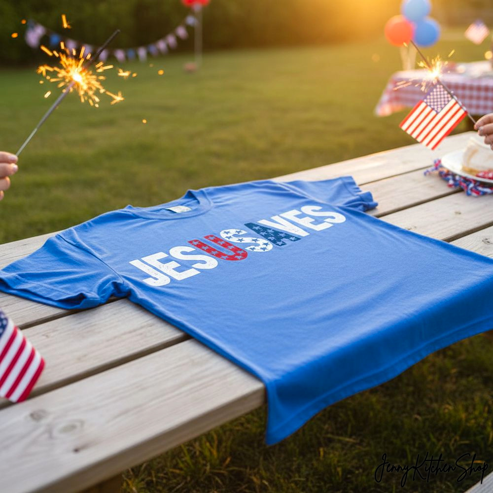 Jesus Saves USA Christian 4th of July Shirt