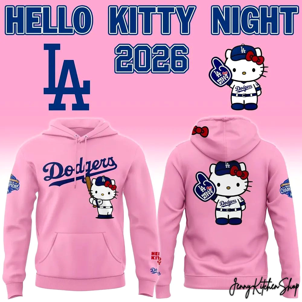 Los Angeles Dodgers 2026 Hello Kitty Night Hoodie