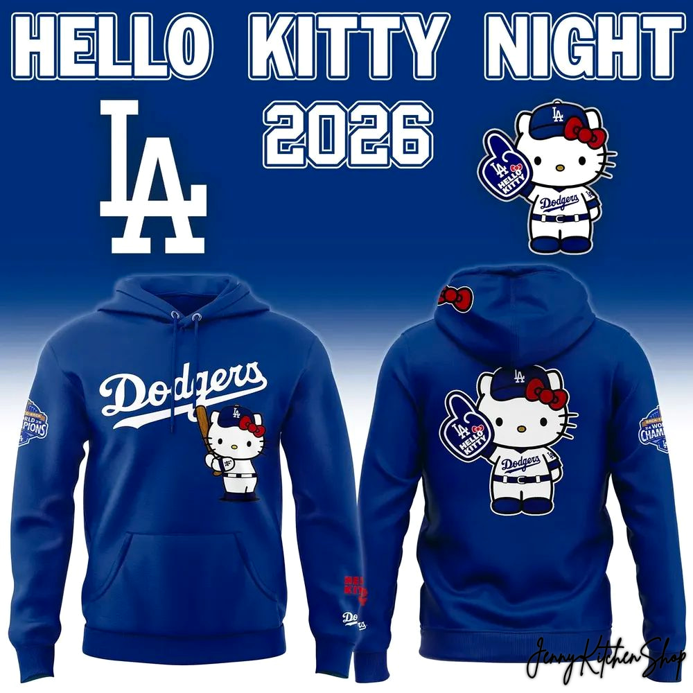 Los Angeles Dodgers 2026 Hello Kitty Night Hoodie