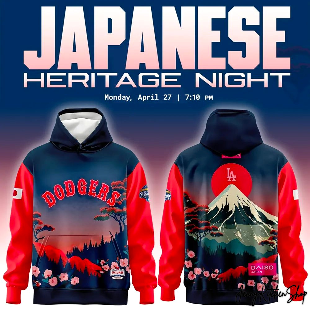 Los Angeles Dodgers Mt Fuji Heritage Pullover Hoodie
