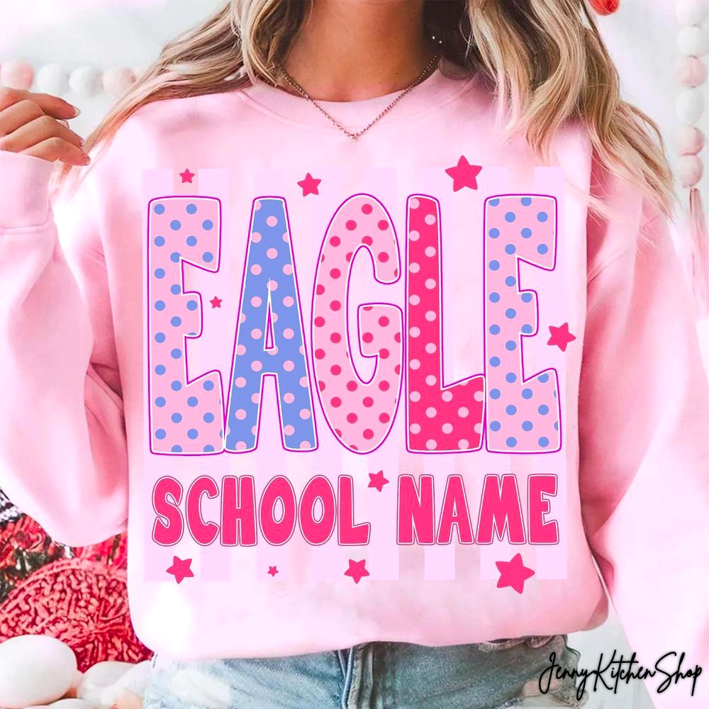 Mascot Neon Coquette Floral Striped Eagle School Name Shirt Mascot Neon Coquette Floral Striped Eagle School Name Shirt