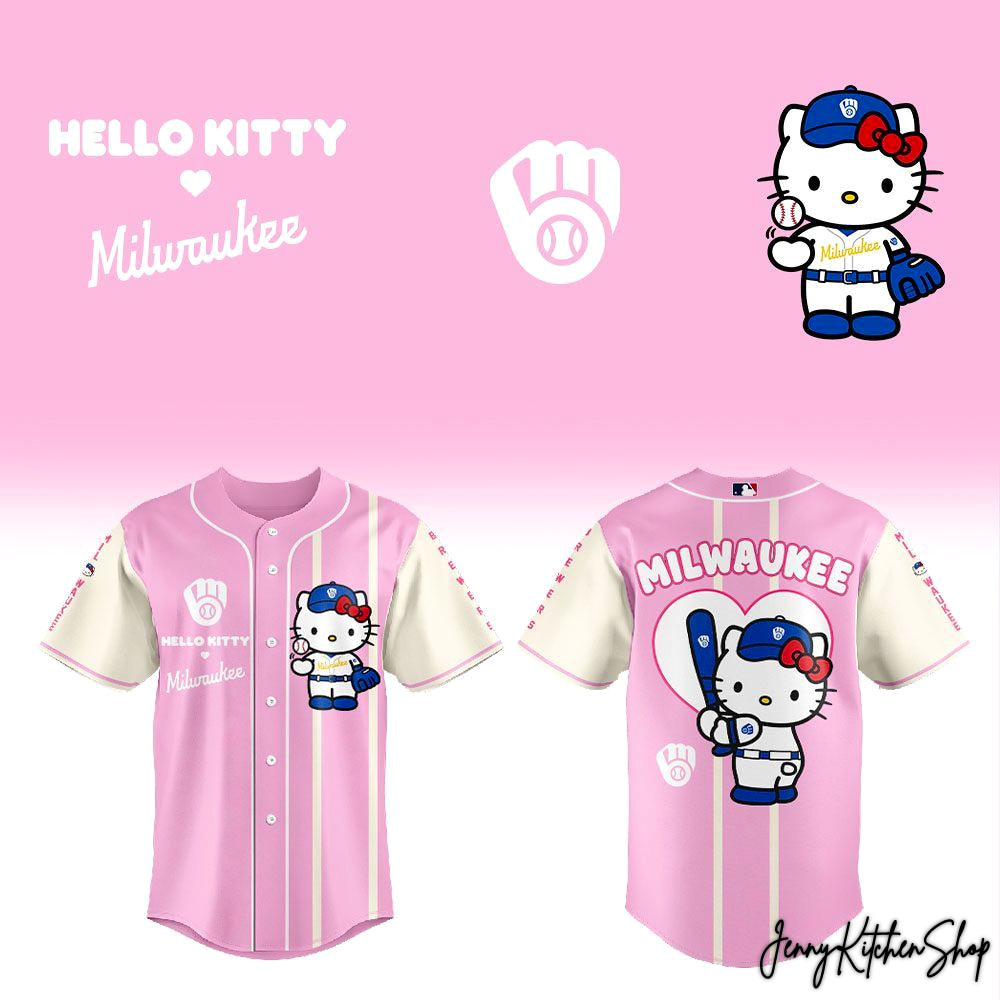 Milwaukee Brewers x Hello Kitty 2026 Line Pink Limited Jersey