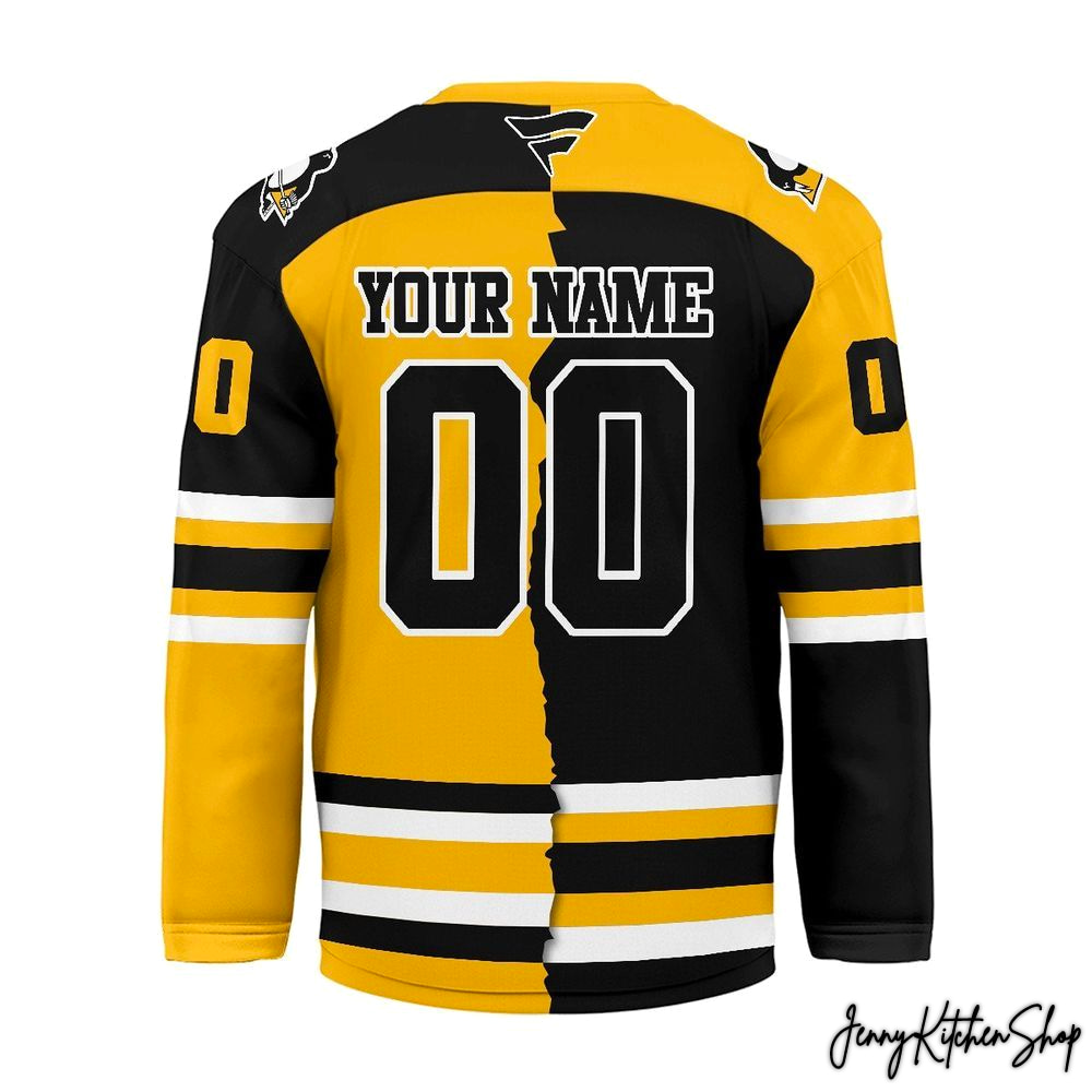 Pittsburgh Penguins Personalized Split Color Hockey Jersey