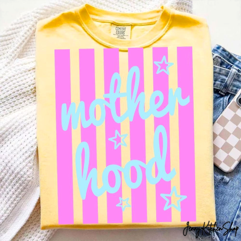 Retro Striped Mama Tired Moms Club, Half Mom Half Coffee Shirt
