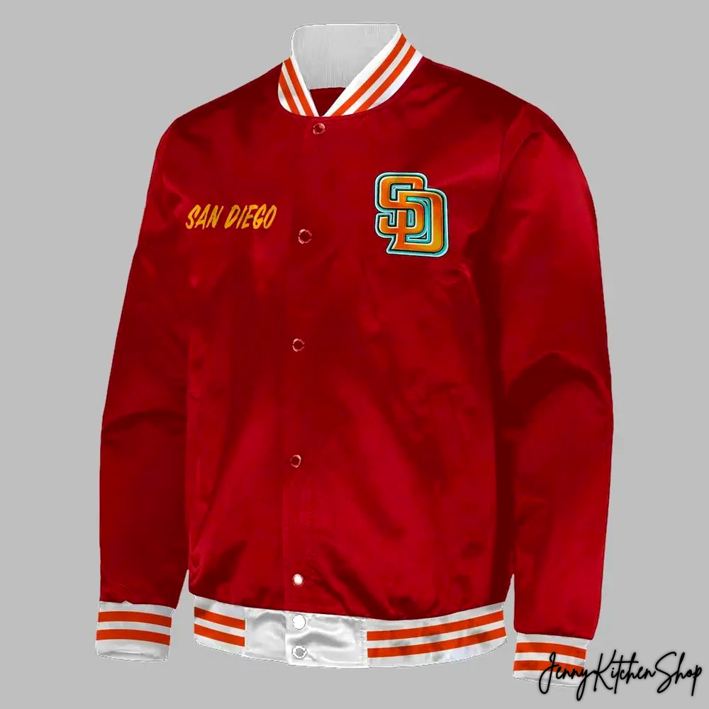 San Diego Padres Obsidian 2026 City Connect Red Baseball Jacket