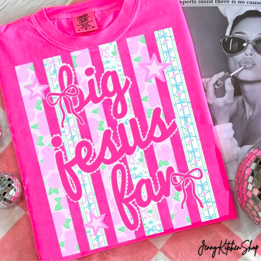 Striped floral God is Good, Big Jesus Fan, Made for More Shirt