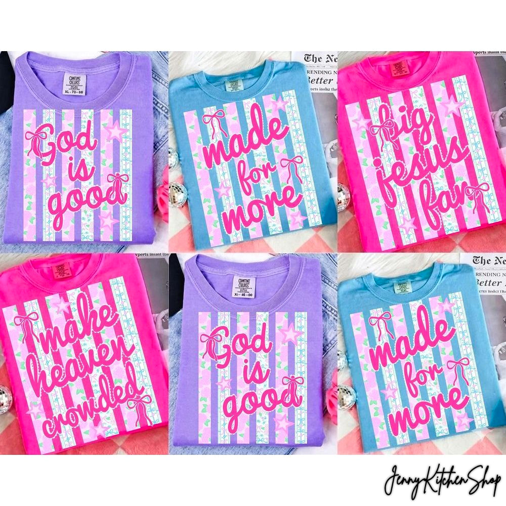 Striped floral God is Good, Big Jesus Fan, Made for More Shirt