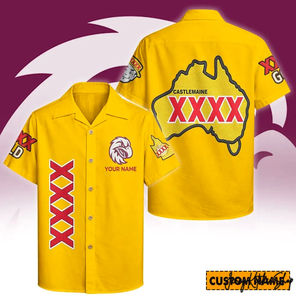 Manly Sea Eagles x XXXX Gold Beer Hawaiian Shirt